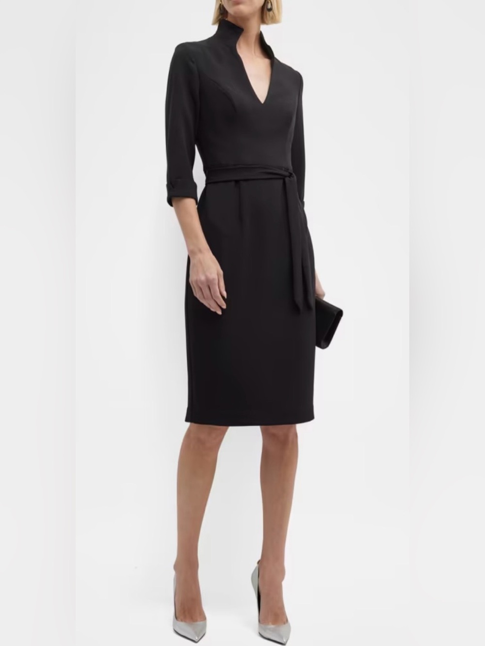 Black Halo Madeline Sheath Dress Pacific Blue Midi Size 8